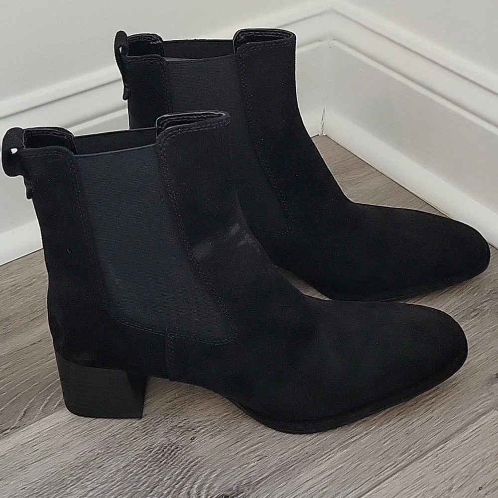 Splendid Womens' LUA Black Suede Ankle Boots Block Heel Size 11M NIB